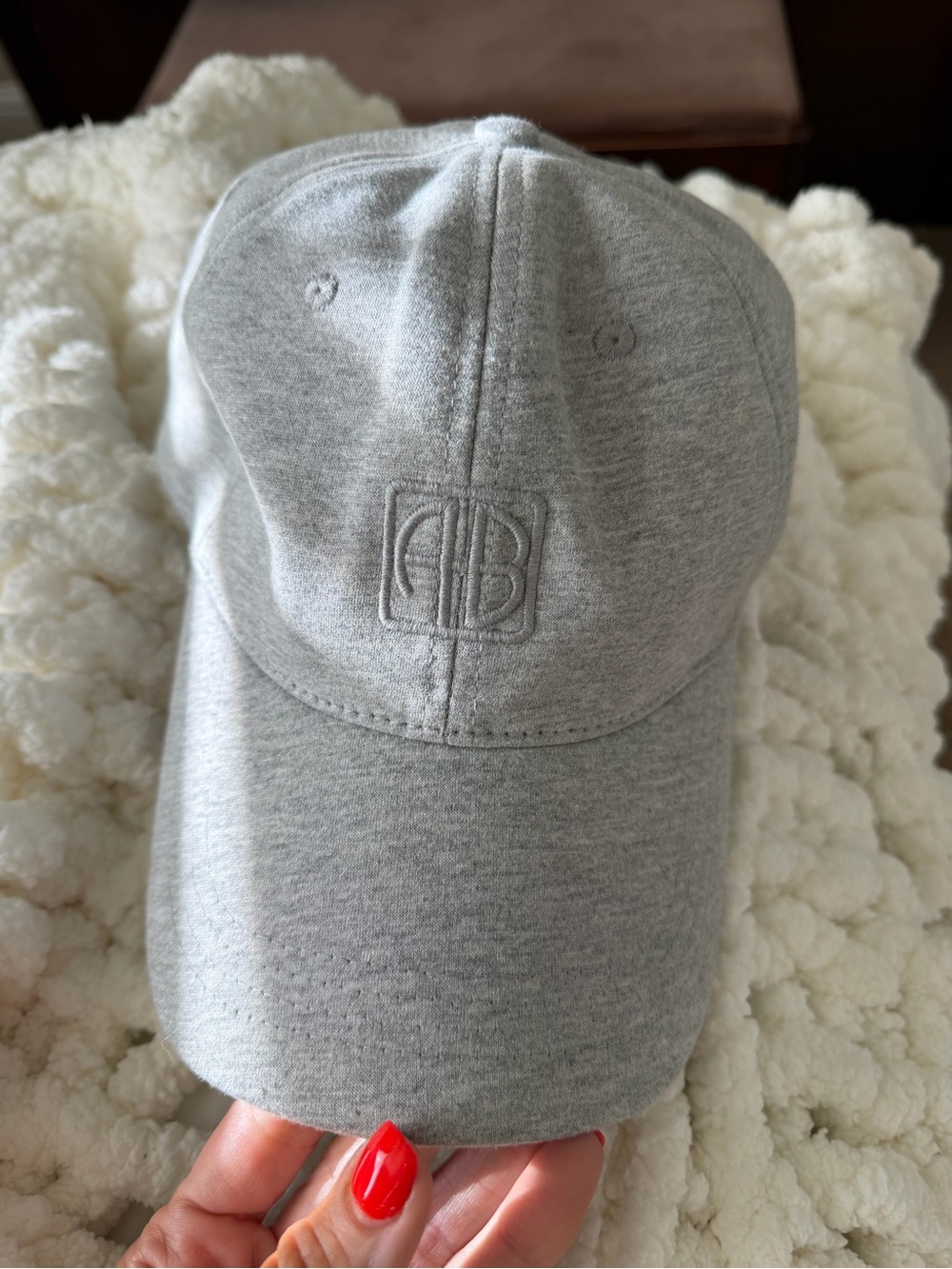ANINE BING heather Jeremy baseball Gray Embroidered Baseball Cap